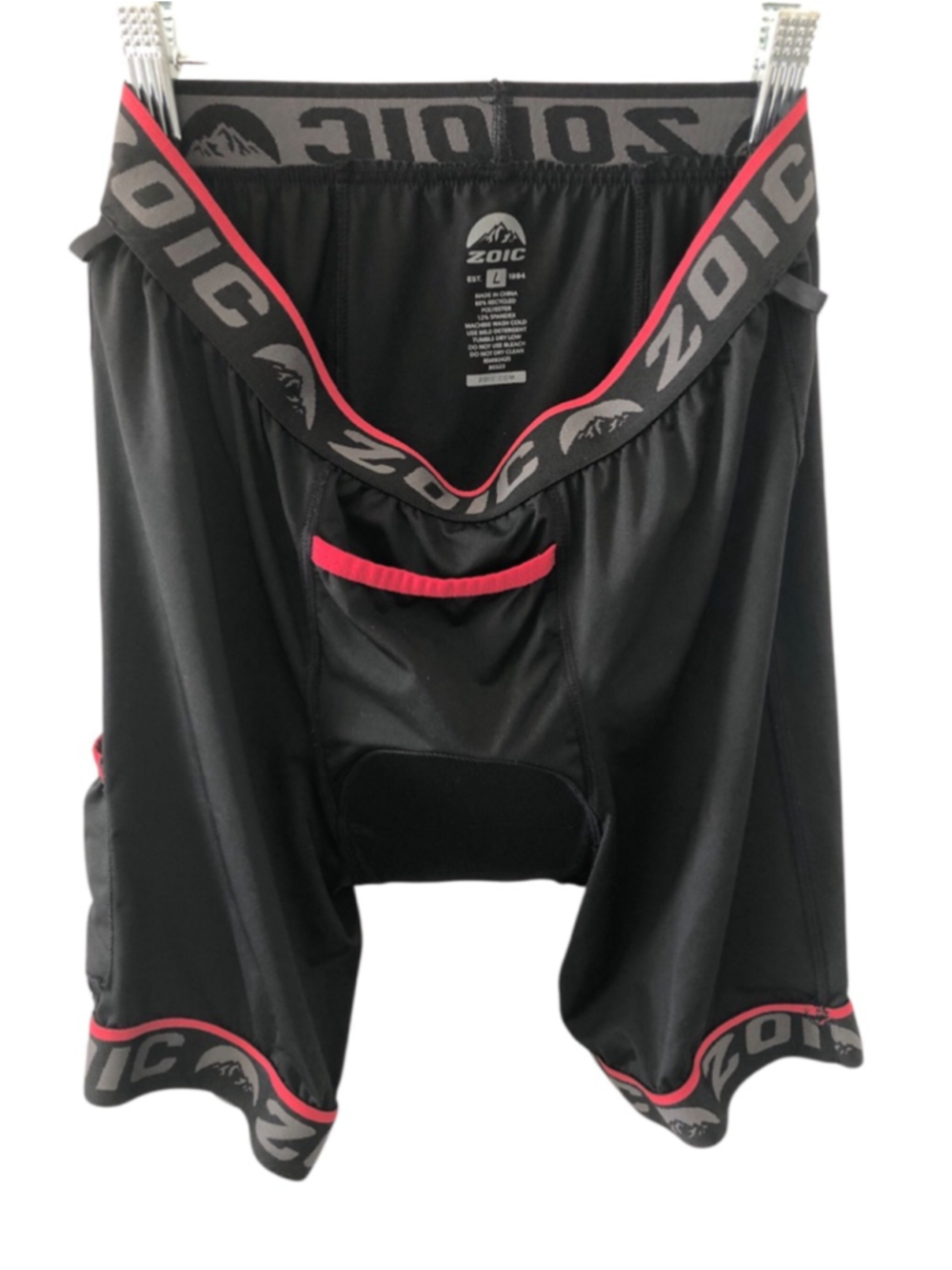 Sz L ZOIC Mens Base Layer Padded Bike Shorts Cycling Essential Compression New